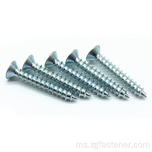 DIN7982 gred8.8 Blue White Zinc Cross Recessed Countersunk Head Tapping Screws